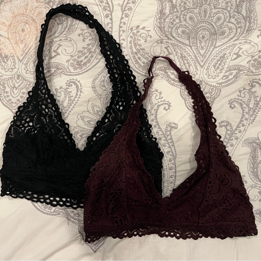 Aerie lace halter bralettes
